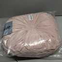 Drydiet 1 Pcs Round Throw Velvet Pillows Decorative Pleated Throw Pillows 15'' Diameter Accent Pumpkin Boho Chair Cushion for Couch Sofa Home Decoration (Pink)