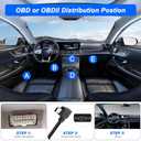 XMSJSIY OBD Power Cable for Dash Camera 90 Degree Right Angle Mini USB to OBD Parking Monitor Cable 12V-24V to 5V Dash Cam Hardwire Kit with Voltage Display and Low Voltage Protection - 3.5M/11.48FT