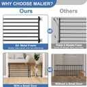 Malier Indoor Dog Gate with Door, 26-41" Extra Wide Full Metal Pet Gate Short Dog Gate for Stairs, Pressure Mount 10'' Tall Small Puppy Low Gate Easy Step Over for Doorways