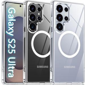 Oterkin Magnetic for Samsung Galaxy S25 Ultra Case Clear [Compatible with MagSafe][Anti-Yellowing][Built-in 4 Airbags][Military Grade Protection][Shockproof Slim] S25 Ultra Phone Case (Clear)