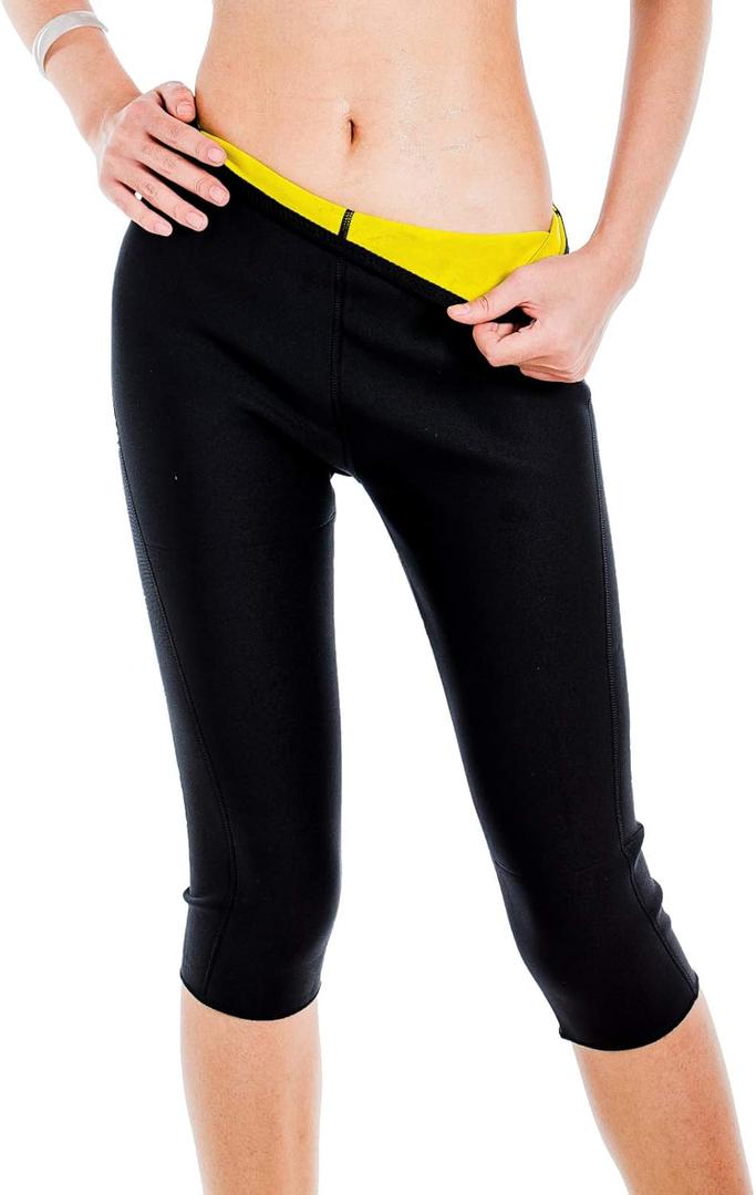 Vinmin Womens Hot Thermo Body Shaper Neoprene Slimming Pants Thighs Workout Sauna Suit Waist Tummy Control for Weight Loss (Black, M)