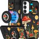Funermei for Samsung Galaxy A25 5G Phone Case - [2in1] Women Girls Cute Phone Cover Girly Pretty Mushroom Design Camera Cover Compatible with MagSafe Ring Holder Stand for Samsung A25 5G Cases 6.5