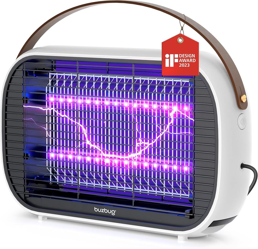 Buzbug LED Bug Zapper Indoor, LED Bulbs Up to 50,000 Hours, Sustainable Less Power, Durable High-Voltage Electric Mosquito Zapper, Fly Trap Mosquito Trap, Fly Killer -MA015B (white)