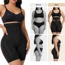 SHAPERX High-Waisted Tummy Control Shapewear for Women Seamless Zip-Up Easy-On Body Shaper Shorts Slimming Fit Underwear (Black, M)