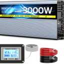 12V 3000W Pure Sine Wave Inverter 12V DC to 110V/120V AC Converter with 4AC Outlets, 5V/3.4A USB, Remote Control with on-Screen Display, Off-Grid Solar Power Inverter for Truck, Home, Vehicles, RV