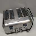 SEEDEEM Toaster 4 Slice, LCD Display, 6 Shade Settings, 1.5'' Wide Slots, Digital Stainless Toaster for Bagel, Defrost, Reheat, Dual Control, Removable Crumb Tray, 1500W, Silver Metallic