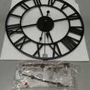 Large Wall Clock - 40cm/ 16 Inches Silent Non-Ticking Metal Wall Clock, Black, Vintage Modern Style, Battery Operated, Ideal for Living Room, Bedroom, Office, Farmhouse Decor