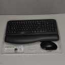 SABLUTE Wireless Keyboard, 2.4GHz USB Computer Key Board with Cushioned Wrist Rest, Ergonomic Wave Keyboards for Windows, Mac, Chrome, PC, Laptop, Black Full Size - Teclado Inalmbrico