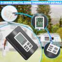 9330A3341 Digital Thermostat,Compatible with Coleman Mach 9330-33 Series Multiple Zone RV Digital Thermostat,Hot/Cool Temperature Control 12V Wall Mount RV Comfort ZC Thermostat for RV, Black