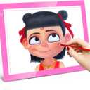 LitEnergy Portable A4 LED Copy Board Light Tracing Box, Pink Ultra-Thin Adjustable USB Power Artcraft LED Trace Light Pad for Tattoo Drawing, Streaming, Sketching, Animation, Stenciling