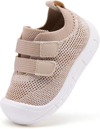 BMCiTYBM Baby Walking Shoes Infant Boys Girls Slip On Tennis Sneakers Lightweight Barefoot Sock Shoes Outdoor Indoor Non-Slip Sneakers for 6 9 12 18 24 Months Camel Size 4 Toddler