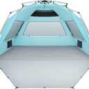Oileus XX-Large Pop Up Beach Tent Sun Shelter for 5-6 Person Portable Sun Shade Instant Tent for Beach with Carrying Bag, Stakes, 6 Sand Pockets, Anti UV for Fishing Hiking Camping Sky Blue