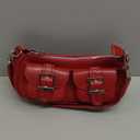 Goinsound Punk Vintage Purse Goth Shoulder Bags Trendy Crossbody Bag Clutch Purses for Women Red