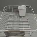 Oggi Compact Dish Drying Rack - White Steel Dish Drainer Rack, Drying Rack Kitchen, Dish Rack, Dish Racks for Kitchen Counter, Durable Coated Steel Kitchen Drying Rack with Cutlery Holder