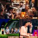 Wireless Bottle Lamp, 5200mAh RGB Bottle Lamp Shade 3 Color Mode Colored Stepless Dimmable LED Bottle Lights for Liquor Wine Bottles, Rechargeable Touch Whiskey Bottles Stopper Night Light Kit