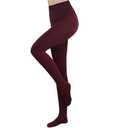 RubyRunk Fleece Lined Tights for Women, Warm Pantyhose leggings Women, Thermal Opaque Tights for Winter (US, Alpha, Large, Regular, Regular, burgundy)