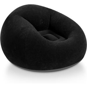 Realspring Inflatable Bean Bag Chairs for Adult Blow up Chairs Lazy Sofa Folding Portable Inflatable Chair for Movie Outdoor Room Bedroom Reading Camping(Black)