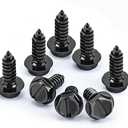 8PCS Premium Stainless Steel License Plate Screws, Rust-Proof & Anti-Rattle License Plate Bolts(Black) (Black-8PCS)