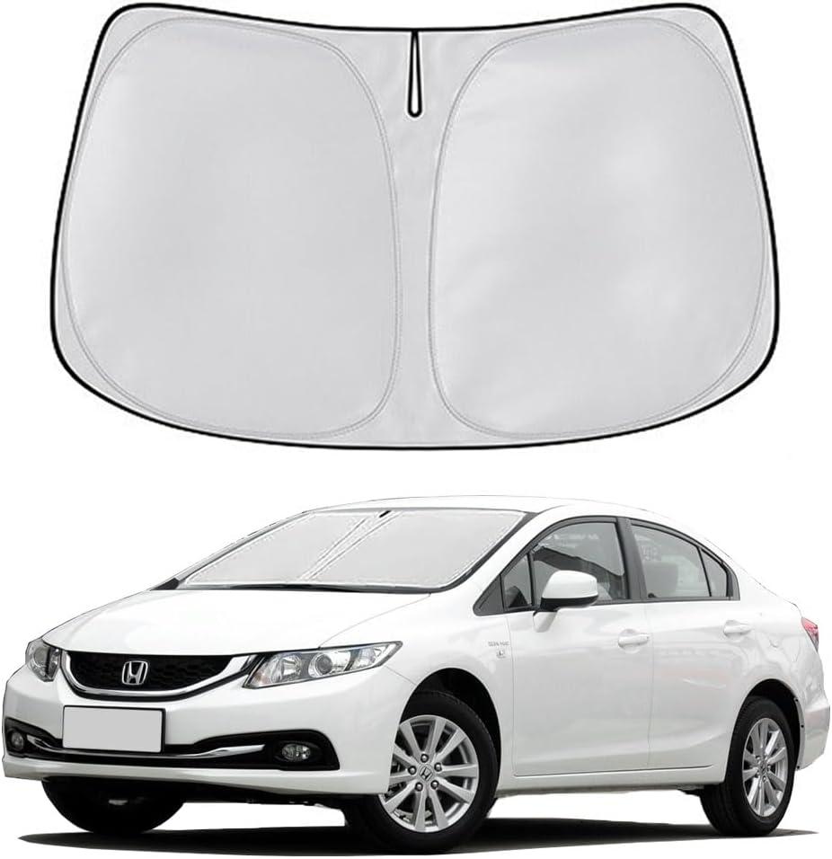 Windshield Sun Shade for Honda Civic 2012 2013 2014 2015, Front Window Shade Sun Visor Protector Honda Civic Accessories Foldable Sunshade Blocks UV Rays Keeps Your Car Cooler