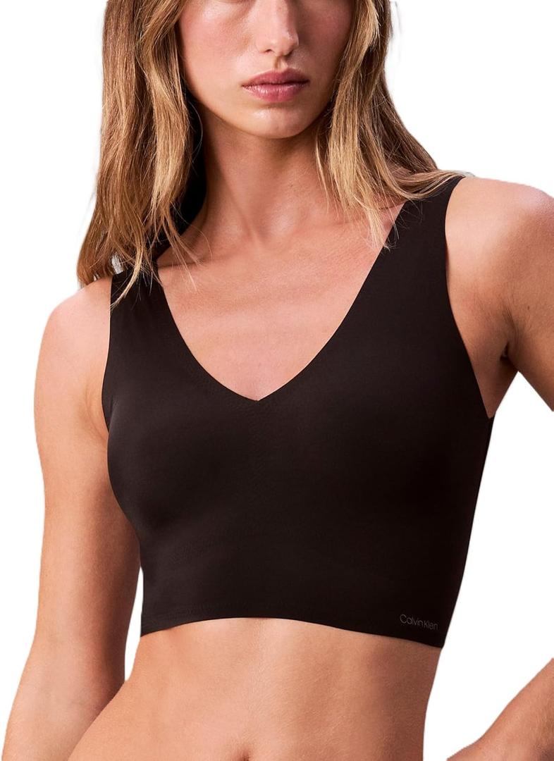 Calvin Klein Womens Invisibles Comfort Seamless Lightly Lined V Neck Bralette Bra M