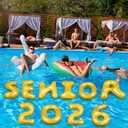 Civaner 10 Pcs Class of 2026 Senior Night Graduation Party Decorations, 20 Inch Glitter Gold Inflatable Pool Float Letters Balloons, Photo Props for Seniors, Summer Grad Supplies for Pool, Grad Party