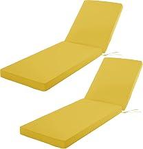 Comcaver Chaise Lounge Cushions Outdoor Set of 2, 72x21x3 Inch, Yellow