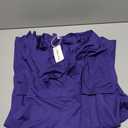 LYANER Women's Warp V Neck Ruffle Short Sleeve A Line Swing Flared Cocktail Party Midi Dress (Pure Dark Blue)