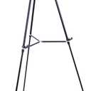 U.S. Art Supply 66" High Boardroom Black Aluminum Flip Chart Easel & Presentation Stand - Adjustable Floor/Tabletop, Portable Tripod, Holds 25 lbs., for Chart Paper, Poster Boards, & Pads