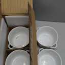 LE TAUCI Soup Bowls With Handles 28 oz, French Onion Soup Bowl for Chili, Beef Stew, Cereal, Ceramic Soup Crocks oven Safe, Microwave Dishwasher Safe - 5.5 inch, Set of 4, White