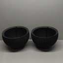 Keter Resin Rattan Set of 2 Round Hanging Planter Baskets for Indoor and Outdoor Plants-Perfect for Porches and Patio Decor, Graphite