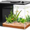 AQUANEAT Fish Tank, 1 Gallon Betta Fish Tank, Small Aquarium Kit with LED Light and Water Filter Pump