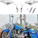 Chrome Motorcycle Blade Rear View Mirrors Compatible with Harley Road King Street Glide Softail Road Glide Electra Dyna Cruiser Bobber Chopper