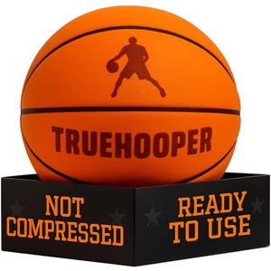 Silent Basketball Size 7 (29.5") & 3 Indoor Basketball (PRO Version) - Grooved Foam Ball for Quit Dribbling and Indoor Training - Higher Bounce Noiseless Ball - Non-Deforming Packaging (Orange)