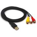 USB to 3 RCA Cable, 1.5 Meter Long USB 2.0 Male to 3RCA Female Jack Splitter Audio Video AV Composite Adapter Cord for TV PC HDD DVR (1.5meter)