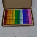 Meooeck 60 Pcs Colored Acrylic Gem Cube Blocks, Translucent Rainbow Building Stacking Cube Educational Sensory Train Toy with Wooden Storage Box for Toddler Kid Montessori Christmas Stocking Stuffer