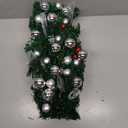 MorTime 9 FT LED Christmas Garland with Berries Bows Christmas Balls, Pre-Lit Artificial Garland with 50 Warm White LED Lights for Indoor Outdoor Christmas Decorations