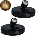 LED Spotlight Indoor,Rechargeable Battery Uplighting Indoor, Mini Accent Spot Lights for Plants Tree Wall Art Display Painting Artwork Portrait Dartboard Closet Gallery Photo-Black 2Pack