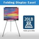 Falling in Art Aluminum Flip Chart Display Easel Stand with Adjustable Floor for Boardroom, Whiteboard, Paper Pads, Signage, 63 1/2'' High, Black 4 PACK