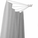 BAOYOUNI Foldable Wall Mounted Shower Curtain Rod Space Saver Stainless Steel Fan-Shaped Bath Curtain Holder Rail 34.65''