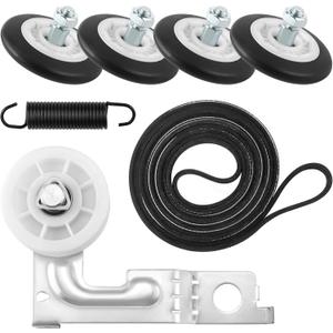 4581EL2002C Dryer Repair Kit for LG AGM75510755 Dryer Roller Kit Fit Replace agm75510755,AP7203749, Includes Dryer Drum Roller Assembly 4400EL2001F Drive Belt and 4561EL3002A Idler Pulle by Sikawai