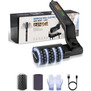 Electric Grill Brush Cleaner for Outdoor Grill, 3-Speed High Torque BBQ Grill Cleaner with Adjustable Angle, Steel Bristles, Cordless Rechargeable Type-C for Outdoor Grills