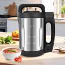 Homtone 1.6L Soup Maker Machine, Stainless Steel Programmable Soup Maker with Smooth & Chunky Settings, Anti-Dry Burn, Overfill Sensors, Self-Cleaning Mode for Quick Soups, Baby Food, Home Use Black