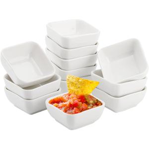 Lawei 12 Packs Ceramic Dip Bowls Set - 3 oz Condiments Server Dishes Mini Bowls Soy Sauce Dish for Sauce, Vinegar, Ketchup, BBQ and Party Dinner