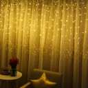 ZIMINGU Icicle Diwali Lights Outdoor, Christmas Hanging Window Curtains Dangling 16.4FT 216LEDs 8 Modes Weeping Willow Ceiling Fairy String Lights, Warm White, 5M