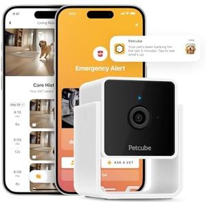 Petcube Cam | Indoor Wi-Fi Pet and Security Camera with Phone App, Pet Monitor with 2-Way Audio and Video, Night Vision, 1080p HD Video and Smart Alerts for Ultimate Home Security