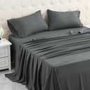 MICORAL Twin Bed Sheets Set, Soft Breathable Bedding Sheet Set, Sheets Set with 16" Deep Pocket Design (3 Pieces, Twin, Dark Grey)