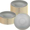 Restaurantware Plastic Plates 100 Pack of 10.1 Inch Plastic Party Plates Gold-Rim Design Round Elegant Table Setting Dinnerware, 10" - 100 Count
