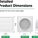 Funmit 6" Louvered Vent Cover 8" x 8" Oversize Outside Dimensions for 6 inches Dia Exterior Wall Vent Hood Outlet Airflow Vent Dryer Air Vent (White)
