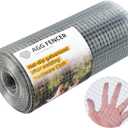 16inch x 50ft Hardware Cloth 1/2 inch Chicken Wire Fencing 19Ga, Hot Dipped Galvanized After Welding Garden Plant Supports Welded Metal Chicken Wire Fence, Poultry Animal Netting Cage Screen
