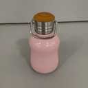 YOHKOH Mini Vacuum Insulated Water Bottle With Bamboo Lid - Stainless Steel Thermos Water Bottle for Women Girls Kids, Metal Sports Hot and Cold Water Bottle Leak-Proof BPA-Free (6.4oz,Pink)